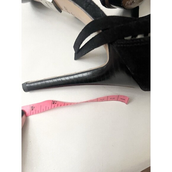 Michael Kors Collection 8.5 DAPHNE Black Fringe Open Toe Heels Sandals $495 - Picture 6 of 12